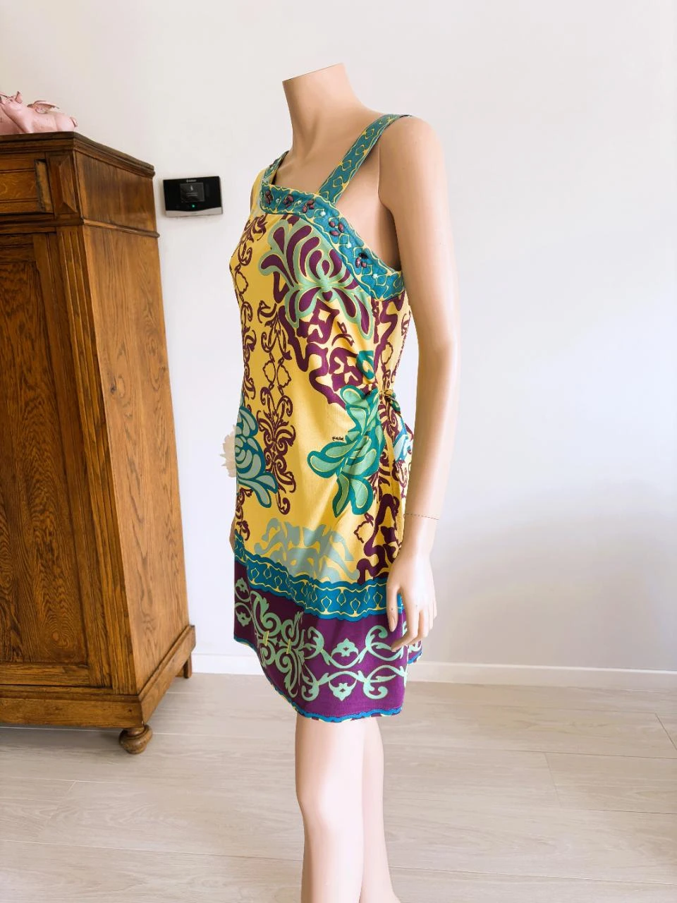 Halé Bob vestido de seda – M – pedrinhas & cinto – boho chic – photo 5